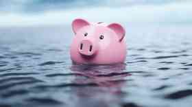 Piggy bank in sea