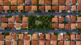 Ariel view of a housing estate.