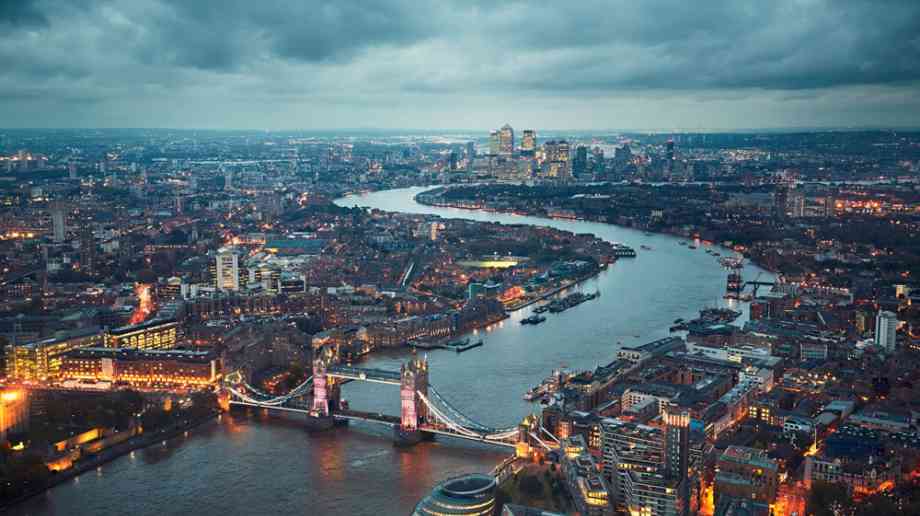 London at dusk