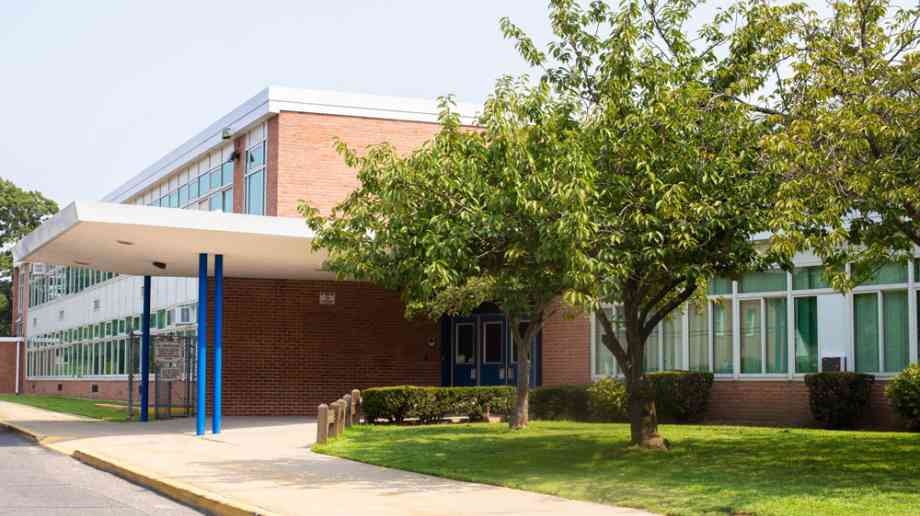 Outside school building