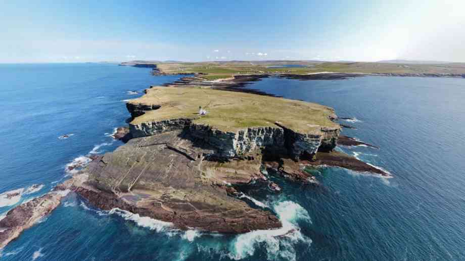 Drone shot of Scottish islands.