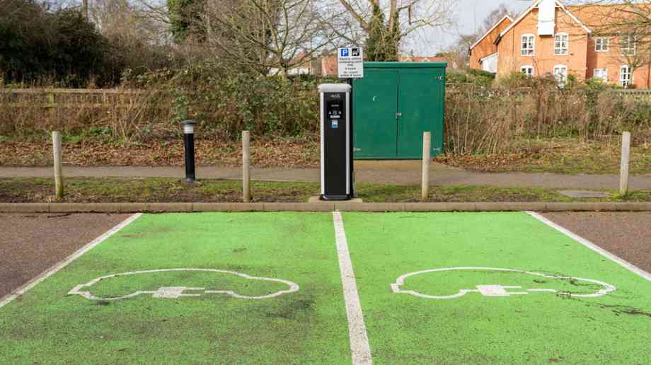 EV bays in car park