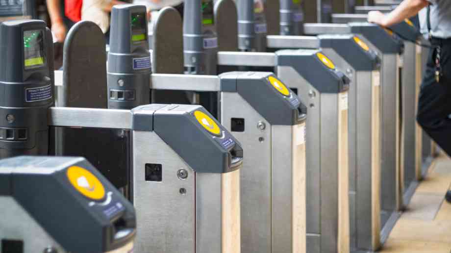 Train ticket barriers. Train ticket barriers.