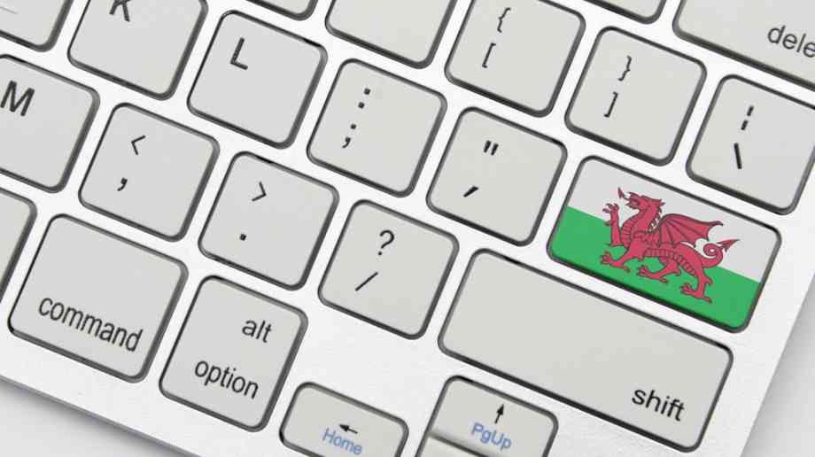 Computer keyboard with Welsh flag. Computer keyboard with Welsh flag.