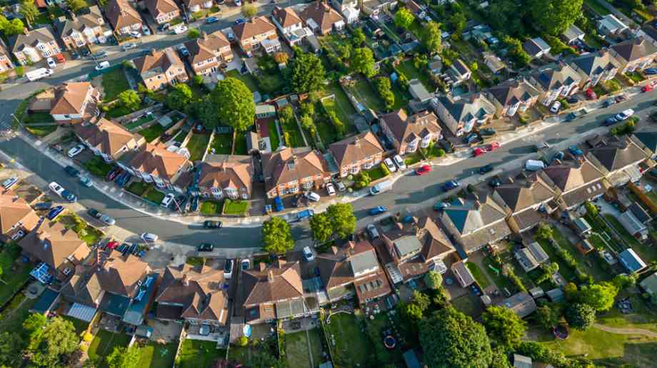 Housing estate from above. Housing estate from above.