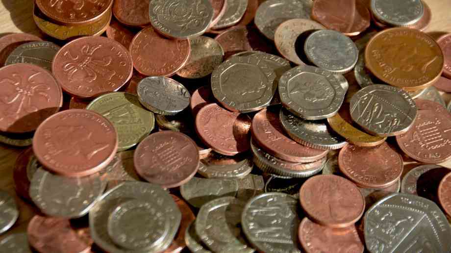 A pile of coins