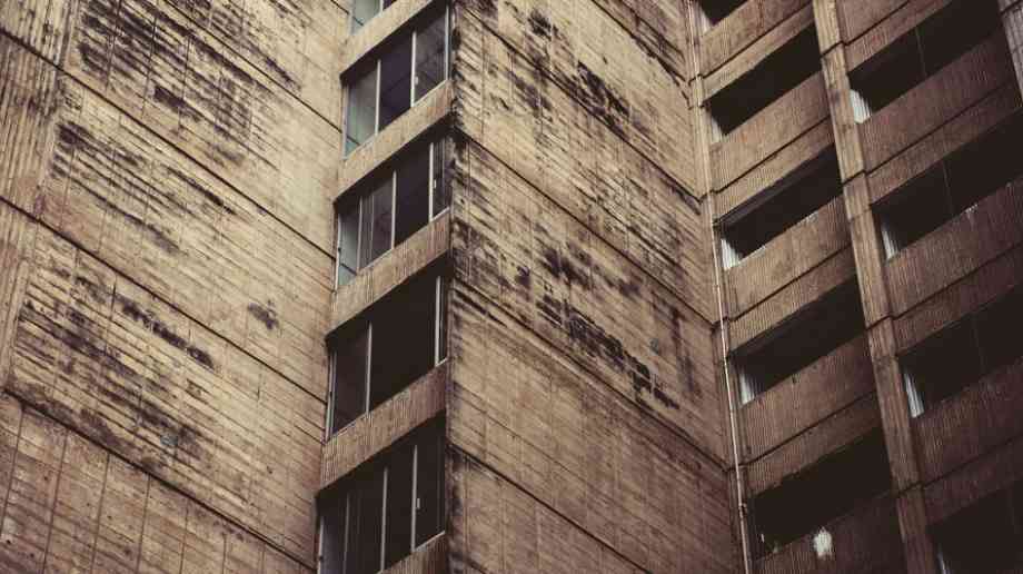 Dilapidated block of flats. Dilapidated block of flats.